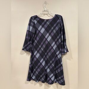 Jessica Howard Women's Plaid Dress Black Purple Size PM